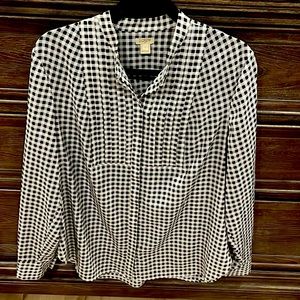 JCrew women’s black and white blouse